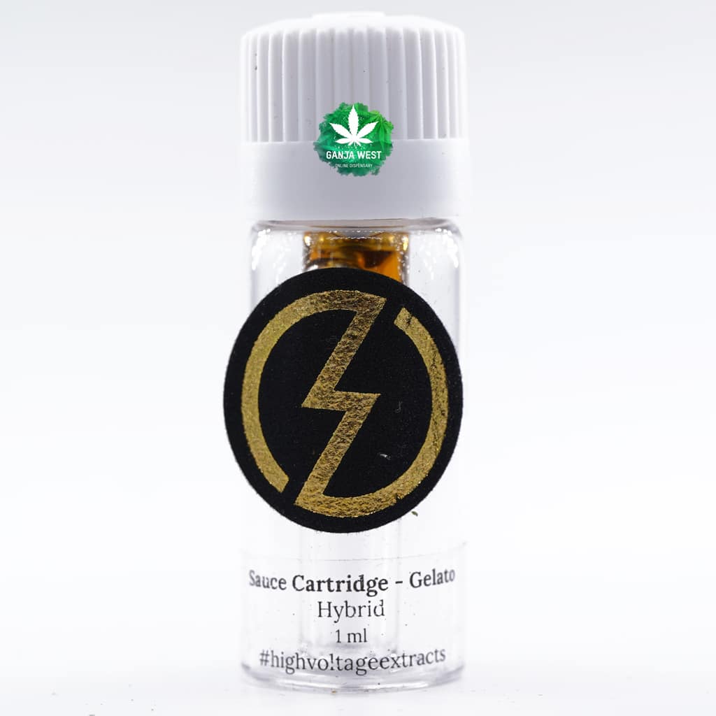 High Voltage 100 Pure Sauce Cartridge Gelato Hybrid Ganja West
