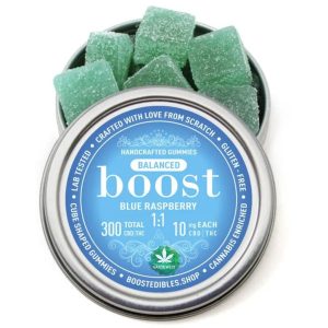 Boost – 1:1 Blue Raspberry Gummies - 150MG CBD/THC