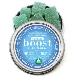 Boost – 1:1 Blue Raspberry Gummies - 150MG CBD/THC