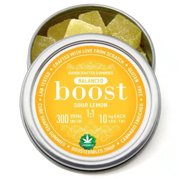 Boost – 1:1 Sour Lemon Gummies - 150MG CBD/THC