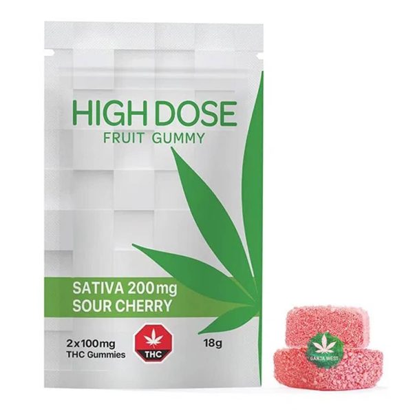 High Dose - THC Sour Cherry Gummies - 200MG - Sativa