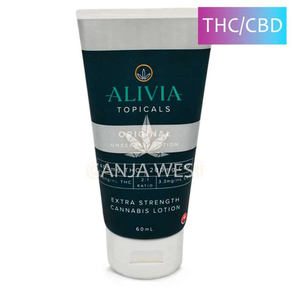 Alivia - Original 60ml Unscented Extra Strength Cannabis Lotion - 2:1 THC to CBD