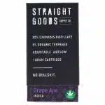 Straight Goods - THC Cartridge - Grape Ape - Indica