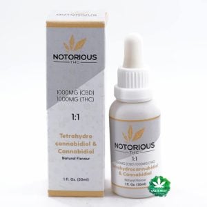 Notorious - 1:1 THC/CBD Tincture - 30ml (2000MG)