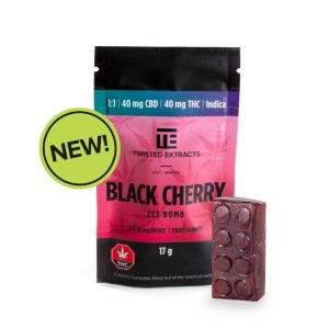 Twisted Extracts - 1:1 THC/CBD Black Cherry Gummies - 40MG