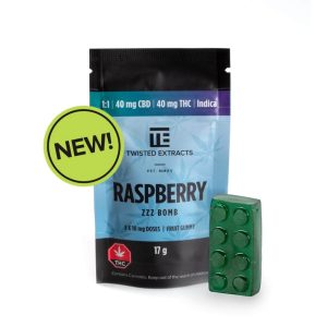 Twisted Extracts - 1:1 THC/CBD Raspberry Gummy - 40MG
