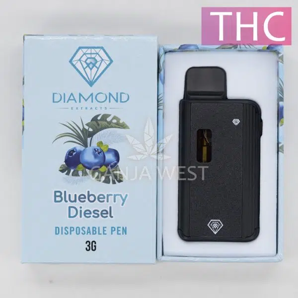 Diamond Concentrates – Blueberry Diesel - THC Pen (3 Grams)