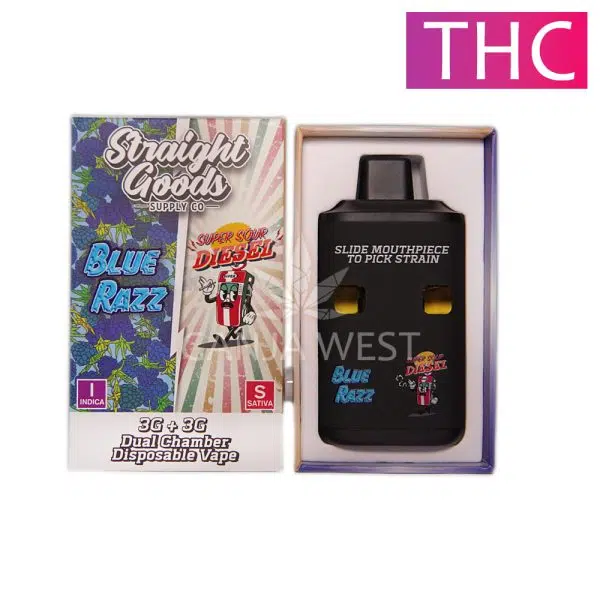 Straight Goods - Blue Razz + Super Sour Diesel - Dual Chamber Disposable Pen (6G)