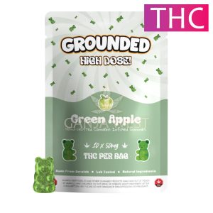 Grounded High Dose - Green Apple THC Gummies - 500 MG